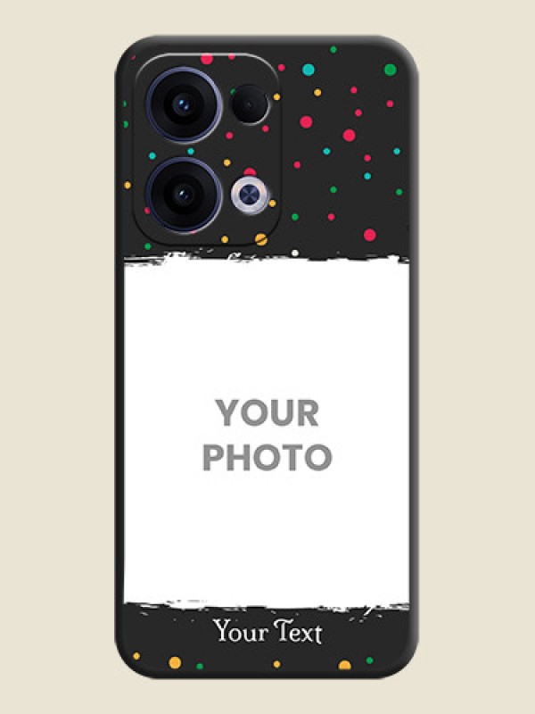 Custom Multicolor Dotted Pattern with Text On Space Black Custom Soft Matte Mobile Back Cover - Oppo Reno 13 5G - alternate view