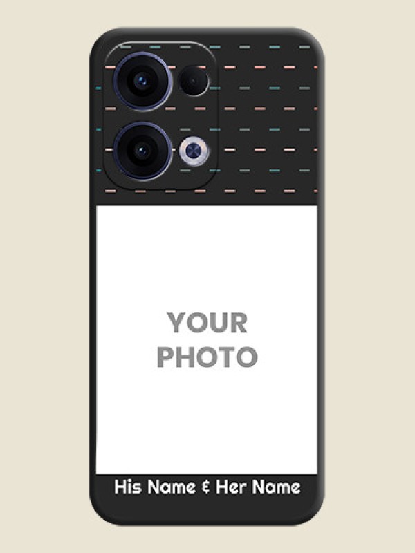 Custom Line Pattern Design with Text On Space Black Custom Soft Matte Mobile Back Cover - Oppo Reno 13 5G - alternate view
