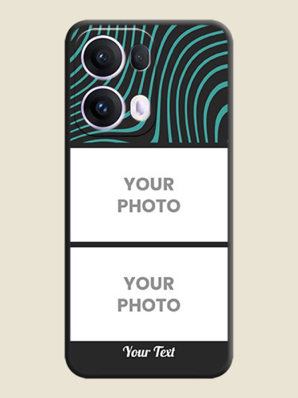 Custom Wave Pattern with 2 Image Holder On Space Black Custom Soft Matte Mobile Back Cover - Oppo Reno 13 Pro 5G - alternate view