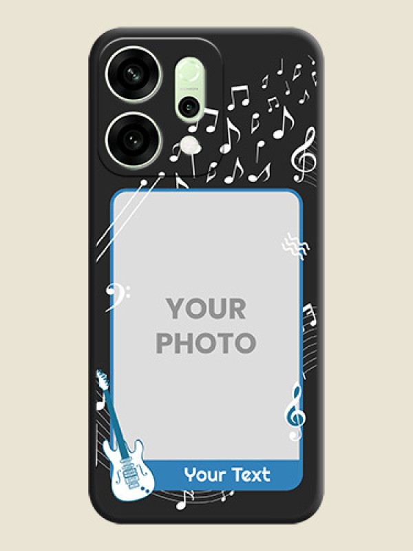 Custom Musical Theme Design with Text on Photo On Space Black Custom Soft Matte Mobile Back Cover - Oppo Reno 14 5G - alternate view