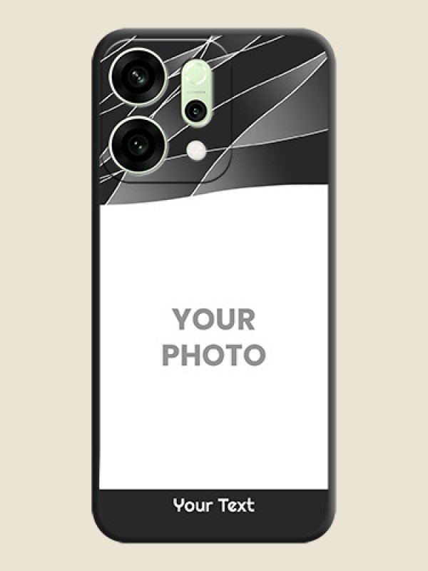 Custom Mixed Wave Lines on Photo On Space Black Custom Soft Matte Mobile Back Cover - Oppo Reno 14 5G - alternate view