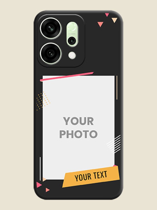 Custom Photo Frame with Triangle Small Dots on Photo On Space Black Custom Soft Matte Mobile Back Cover - Oppo Reno 14 5G - alternate view