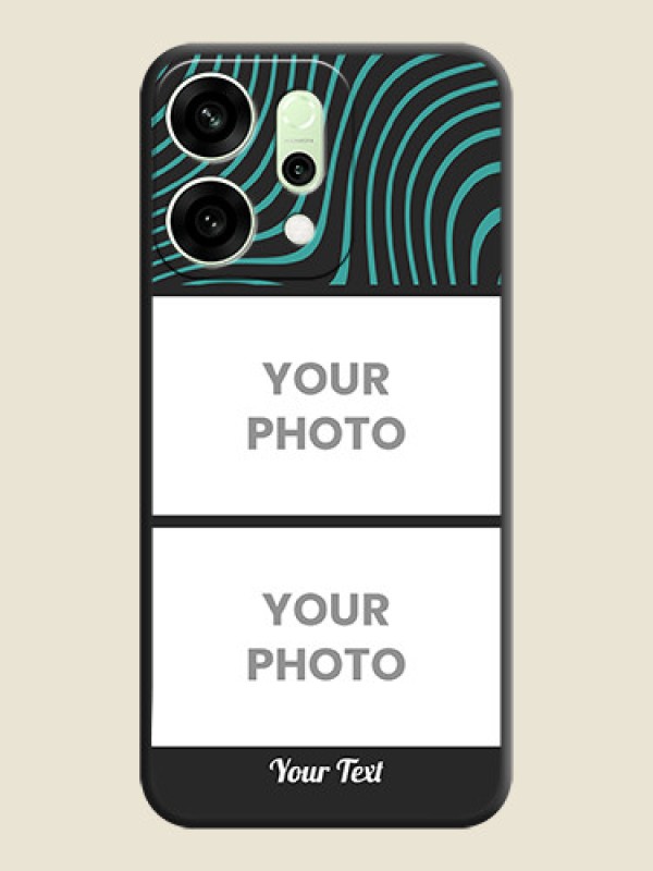 Custom Wave Pattern with 2 Image Holder On Space Black Custom Soft Matte Mobile Back Cover - Oppo Reno 14 5G - alternate view