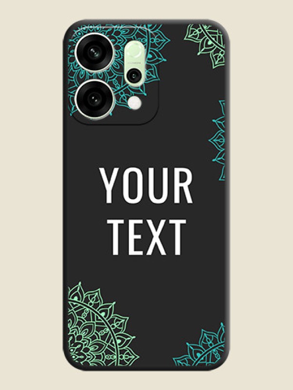 Custom Your Name with Floral Design On Space Black Custom Soft Matte Mobile Back Cover - Oppo Reno 14 5G - alternate view