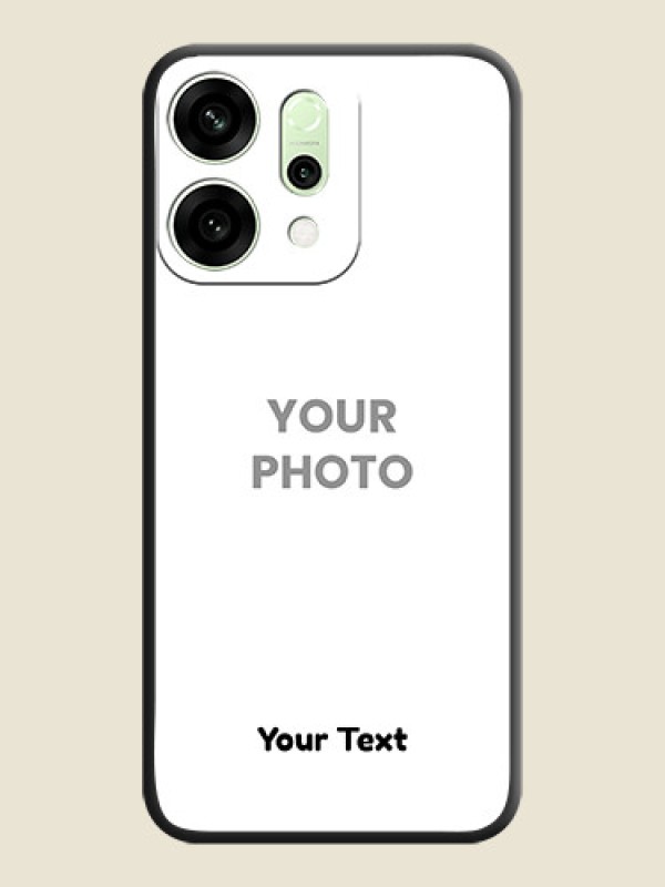 Custom Full Single Pic Upload With Text On Space Black Custom Soft Matte Mobile Back Cover - Oppo Reno 14 5G - alternate view