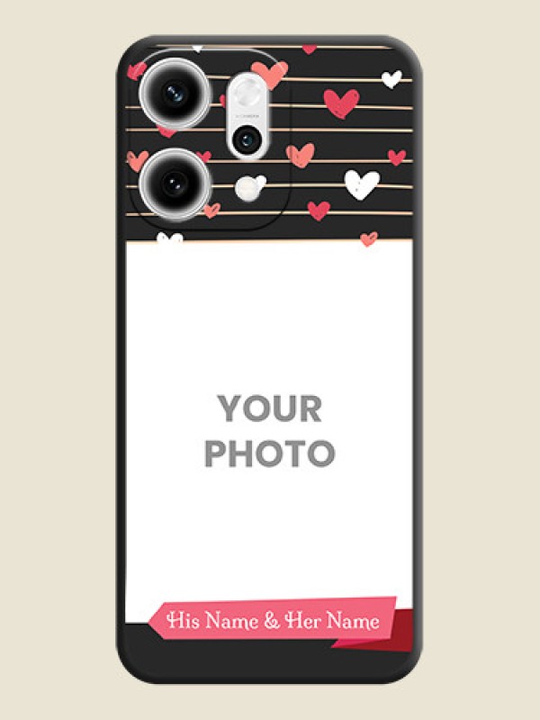 Custom Love Pattern with Name on Pink Ribbon on Photo On Space Black Custom Soft Matte Mobile Back Cover - Oppo Reno 14 Pro 5G - alternate view