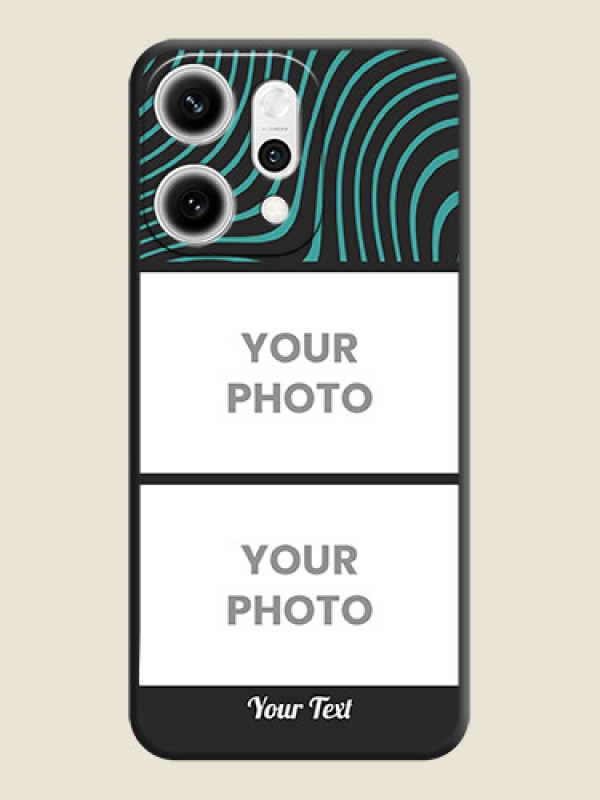 Custom Wave Pattern with 2 Image Holder On Space Black Custom Soft Matte Mobile Back Cover - Oppo Reno 14 Pro 5G - alternate view