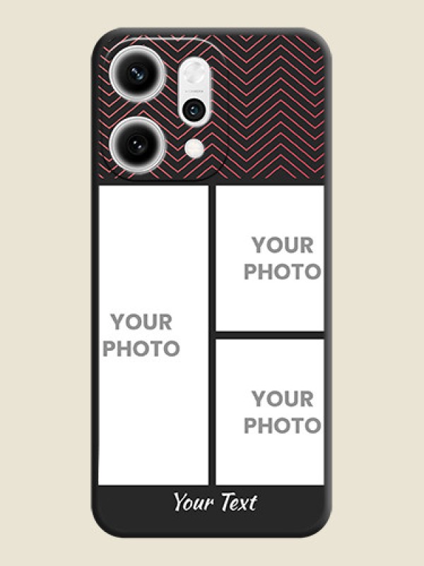 Custom Wave Pattern with 3 Image Holder On Space Black Custom Soft Matte Mobile Back Cover - Oppo Reno 14 Pro 5G - alternate view