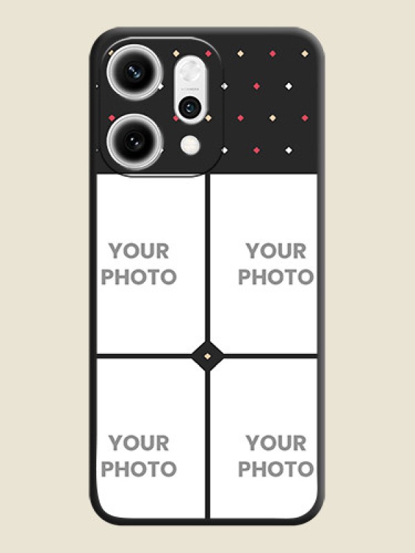 Custom Multicolor Dotted Pattern with 4 Image Holder On Space Black Custom Soft Matte Mobile Back Cover - Oppo Reno 14 Pro 5G - alternate view