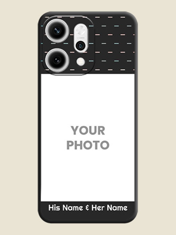 Custom Line Pattern Design with Text On Space Black Custom Soft Matte Mobile Back Cover - Oppo Reno 14 Pro 5G - alternate view