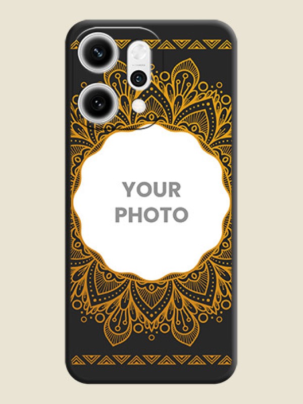 Custom Round Image with Floral Design On Space Black Custom Soft Matte Mobile Back Cover - Oppo Reno 14 Pro 5G - alternate view