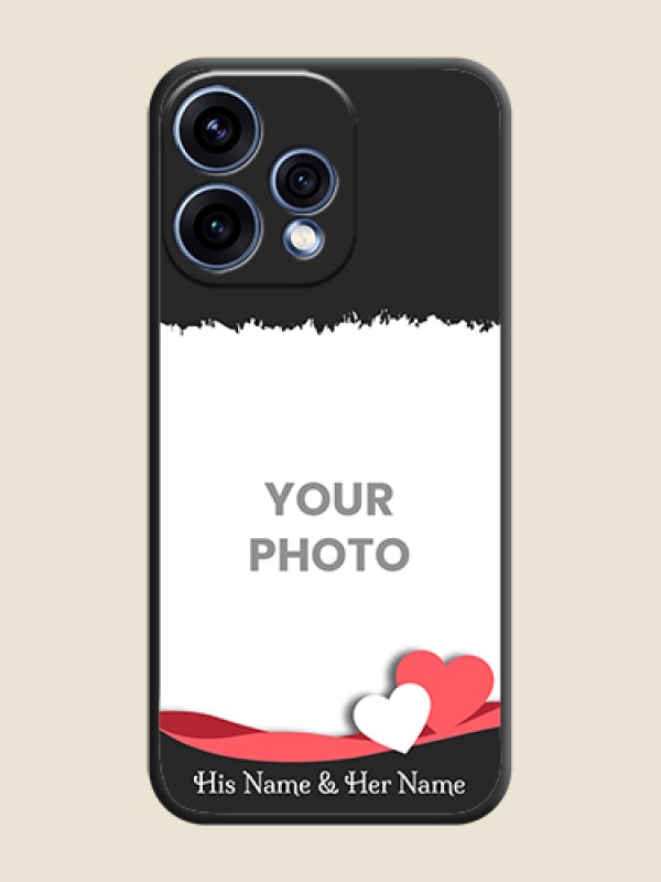 Custom Pin Color Love Shaped Ribbon Design with Text On Space Black Custom Soft Matte Mobile Back Cover - Oppo Reno 15 5G - alternate view