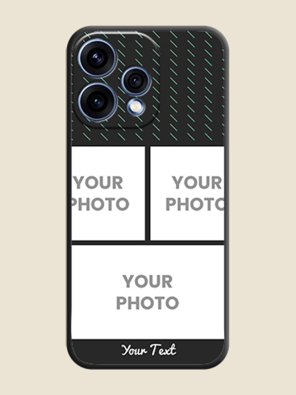 Custom Cross Dotted Pattern with 2 Image Holder On Space Black Custom Soft Matte Mobile Back Cover - Oppo Reno 15 5G - alternate view