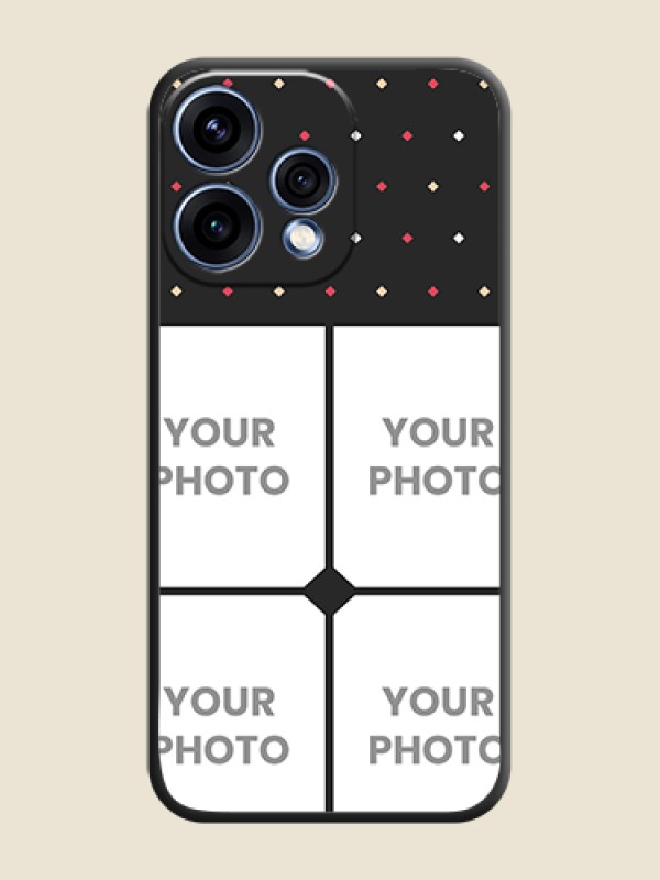 Custom Multicolor Dotted Pattern with 4 Image Holder On Space Black Custom Soft Matte Mobile Back Cover - Oppo Reno 15 5G - alternate view