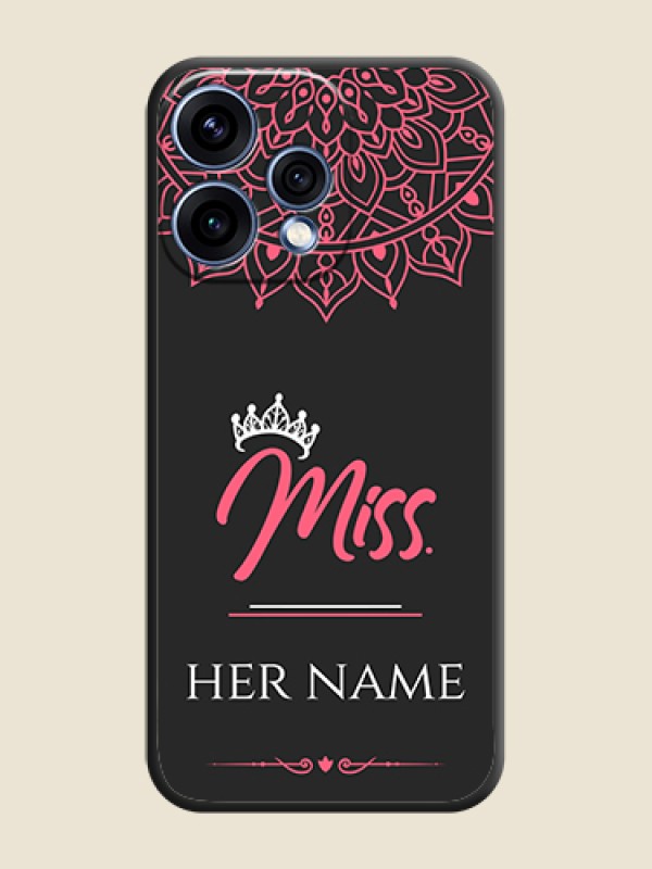 Custom Mrs Name with Floral Design On Space Black Custom Soft Matte Mobile Back Cover - Oppo Reno 15 5G - alternate view