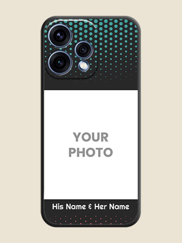 Custom Faded Dots with Grunge Photo Frame and Text On Space Black Custom Soft Matte Mobile Back Cover - Oppo Reno 15 5G - alternate view