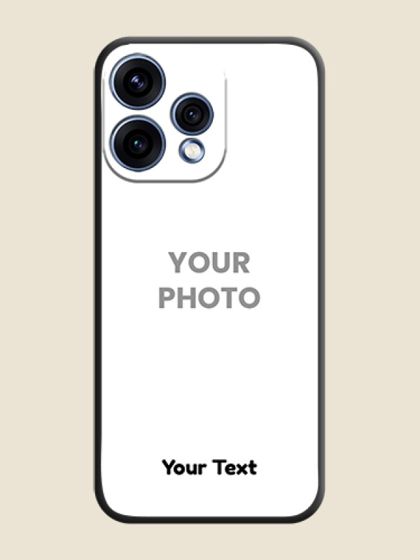 Custom Full Single Pic Upload With Text On Space Black Custom Soft Matte Mobile Back Cover - Oppo Reno 15 5G - alternate view