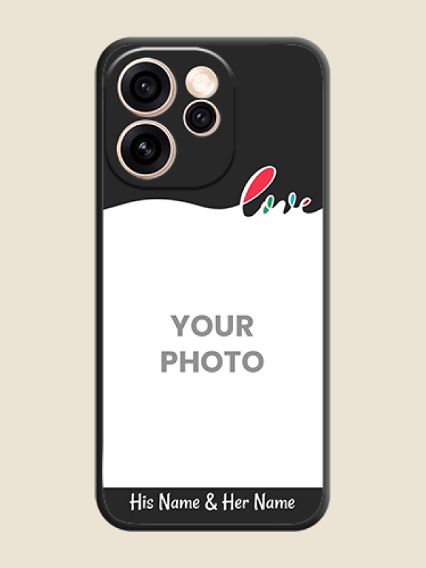 Custom Fall in Love Pattern with Picture on Photo On Space Black Custom Soft Matte Mobile Back Cover - Oppo Reno 15 Pro 5G - alternate view