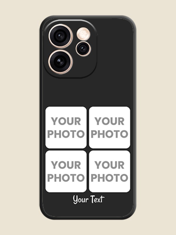 Custom Floral Art with 6 Image Holder on Photo On Space Black Custom Soft Matte Mobile Back Cover - Oppo Reno 15 Pro 5G - alternate view