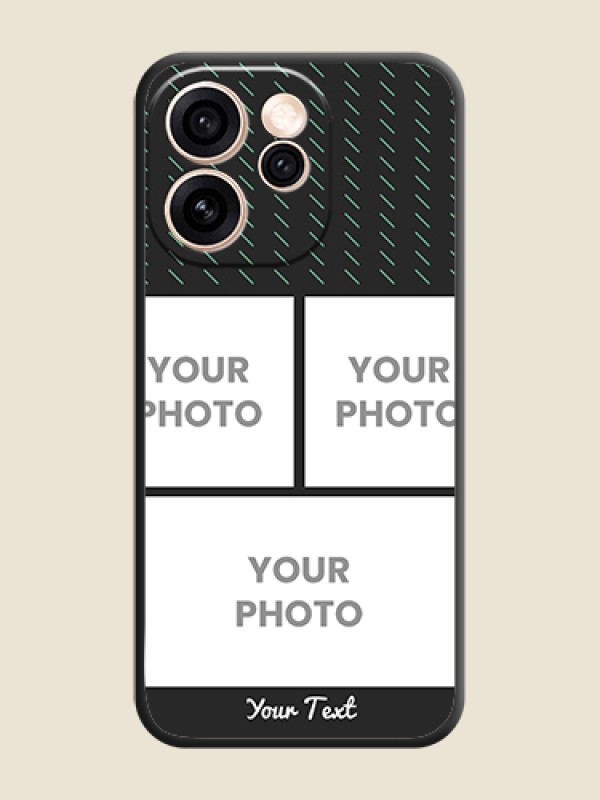 Custom Cross Dotted Pattern with 2 Image Holder On Space Black Custom Soft Matte Mobile Back Cover - Oppo Reno 15 Pro 5G - alternate view