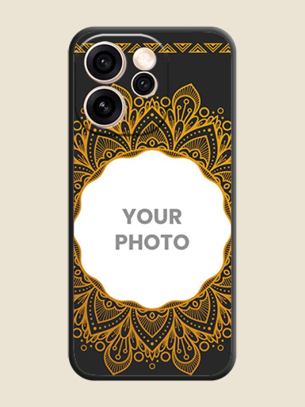 Custom Round Image with Floral Design On Space Black Custom Soft Matte Mobile Back Cover - Oppo Reno 15 Pro 5G - alternate view