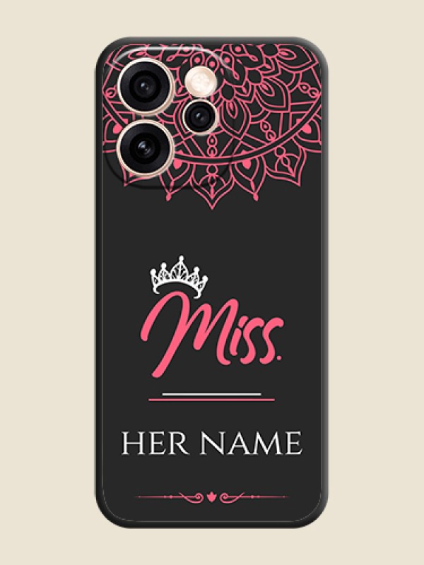 Custom Mrs Name with Floral Design On Space Black Custom Soft Matte Mobile Back Cover - Oppo Reno 15 Pro 5G - alternate view