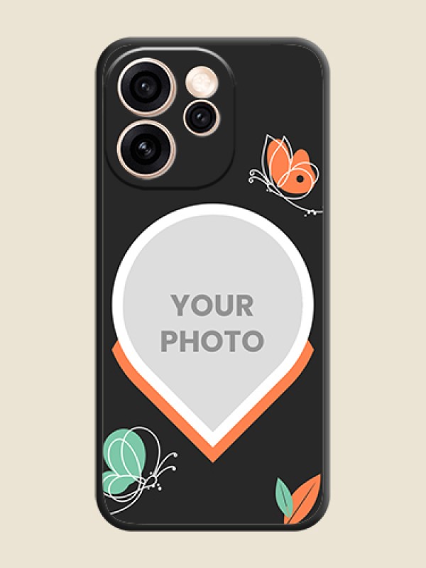 Custom Upload Pic With Simple Butterly Design On Space Black Custom Soft Matte Mobile Back Cover - Oppo Reno 15 Pro 5G - alternate view