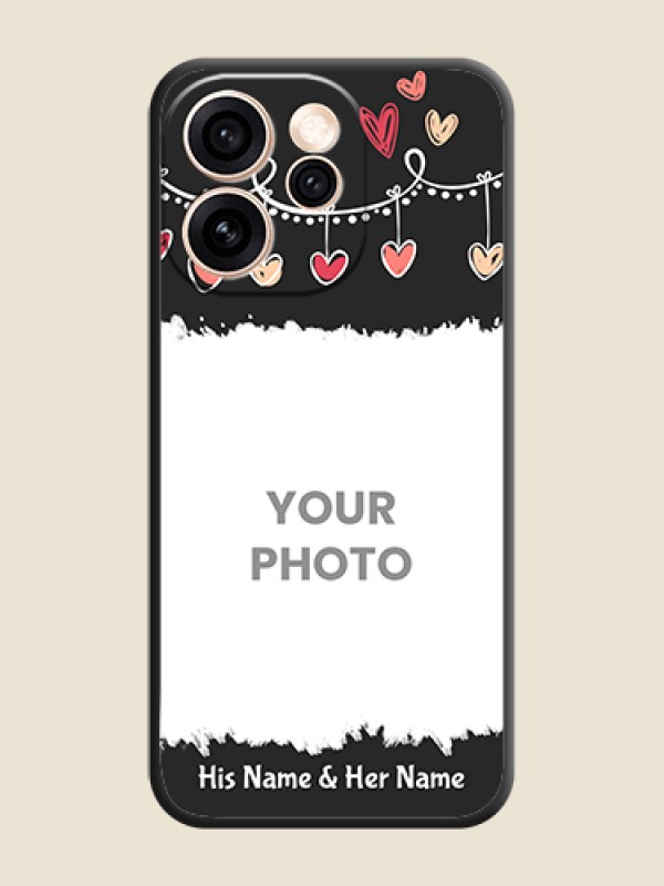 Custom Pink Love Hangings with Name On Space Black Custom Soft Matte Mobile Back Cover - Oppo Reno 15 Pro Mini 5G - alternate view