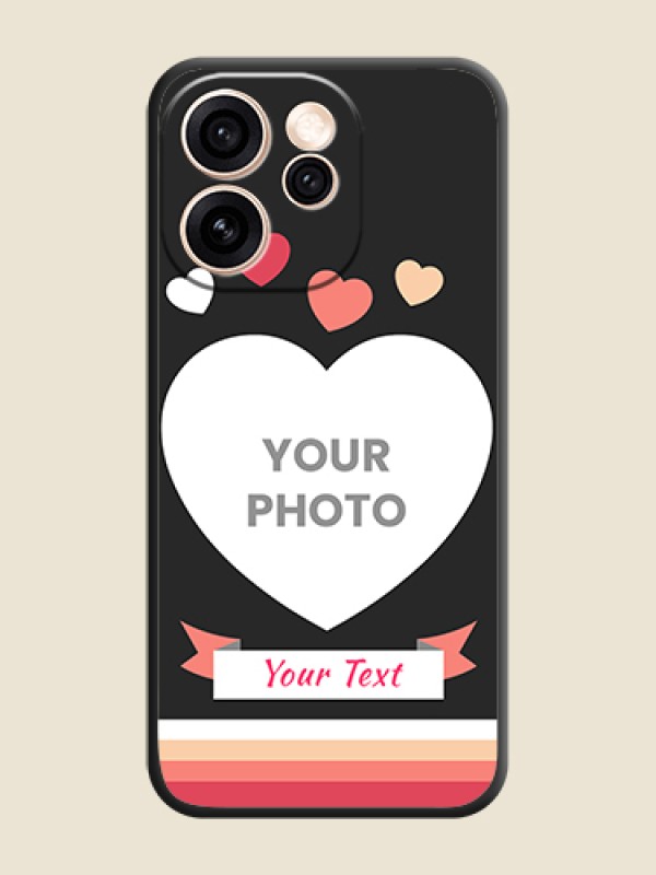 Custom Love Shaped Photo with Colorful Stripes On Space Black Custom Soft Matte Mobile Back Cover - Oppo Reno 15 Pro Mini 5G - alternate view