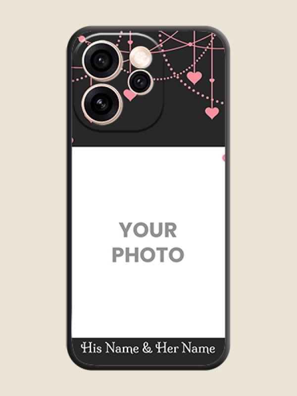 Custom Pink Love Hangings with Text On Space Black Custom Soft Matte Mobile Back Cover - Oppo Reno 15 Pro Mini 5G - alternate view