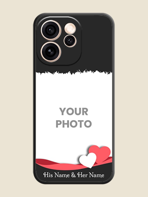Custom Pin Color Love Shaped Ribbon Design with Text On Space Black Custom Soft Matte Mobile Back Cover - Oppo Reno 15 Pro Mini 5G - alternate view