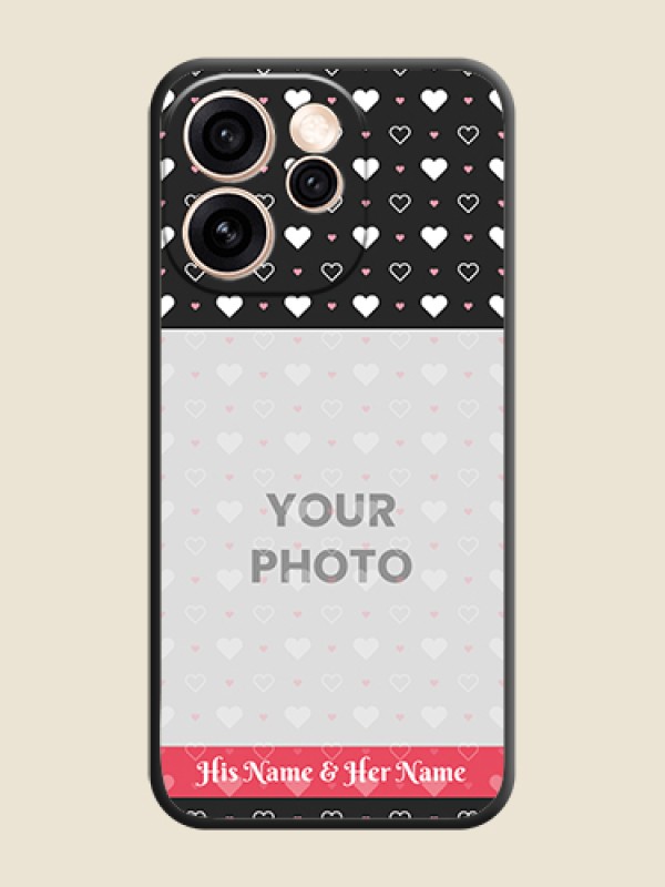 Custom White Color Love Symbols with Text Design on Photo On Space Black Custom Soft Matte Mobile Back Cover - Oppo Reno 15 Pro Mini 5G - alternate view