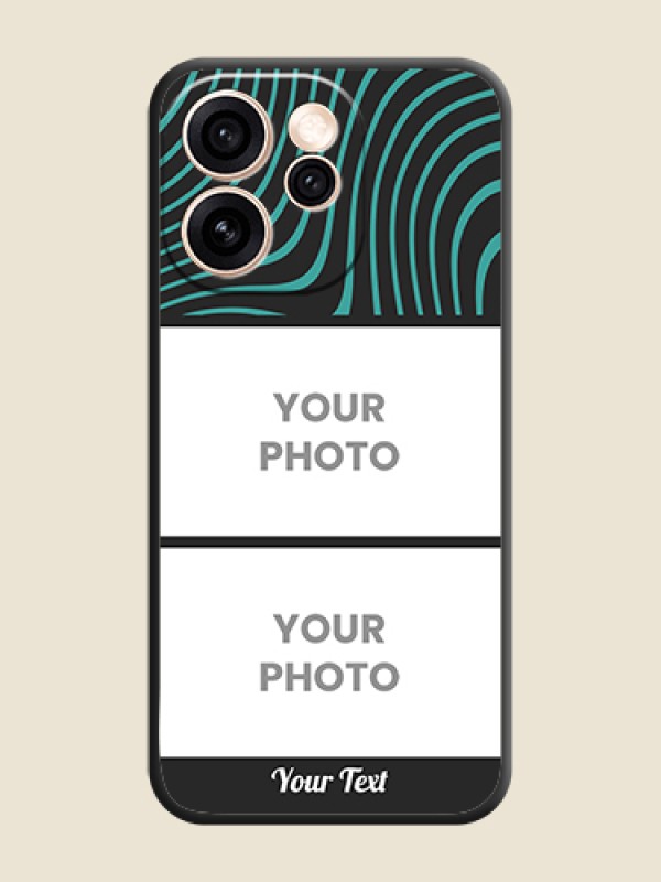 Custom Wave Pattern with 2 Image Holder On Space Black Custom Soft Matte Mobile Back Cover - Oppo Reno 15 Pro Mini 5G - alternate view