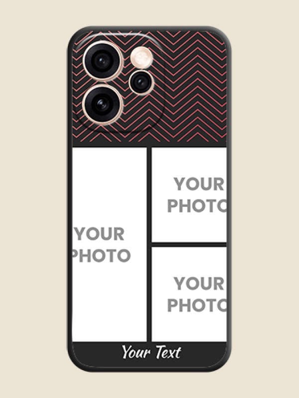 Custom Wave Pattern with 3 Image Holder On Space Black Custom Soft Matte Mobile Back Cover - Oppo Reno 15 Pro Mini 5G - alternate view