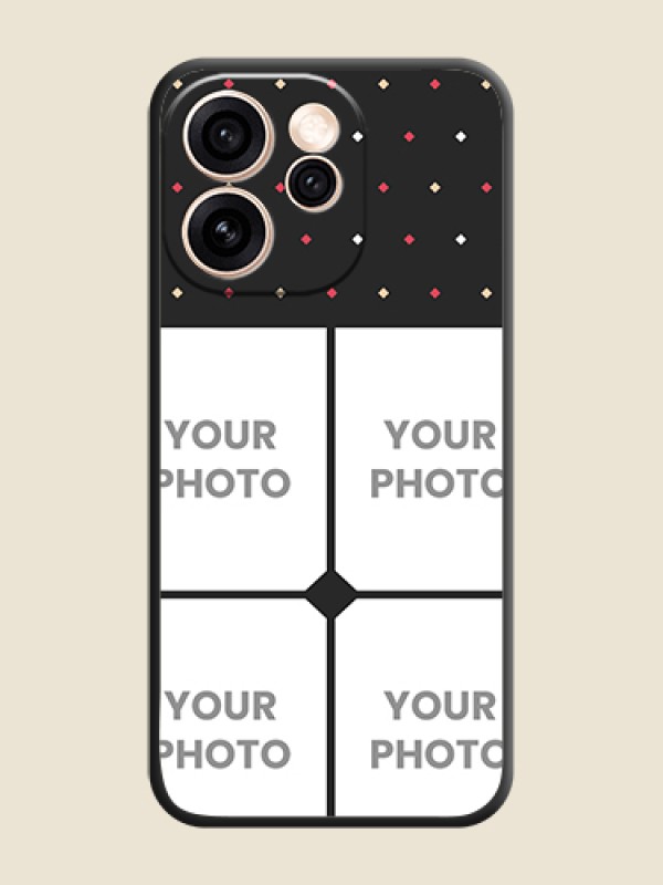 Custom Multicolor Dotted Pattern with 4 Image Holder On Space Black Custom Soft Matte Mobile Back Cover - Oppo Reno 15 Pro Mini 5G - alternate view