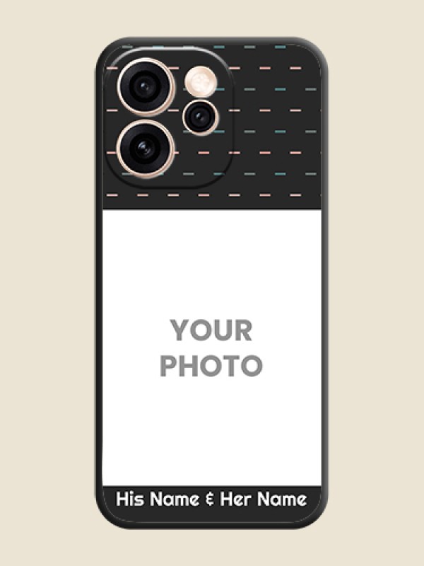 Custom Line Pattern Design with Text On Space Black Custom Soft Matte Mobile Back Cover - Oppo Reno 15 Pro Mini 5G - alternate view