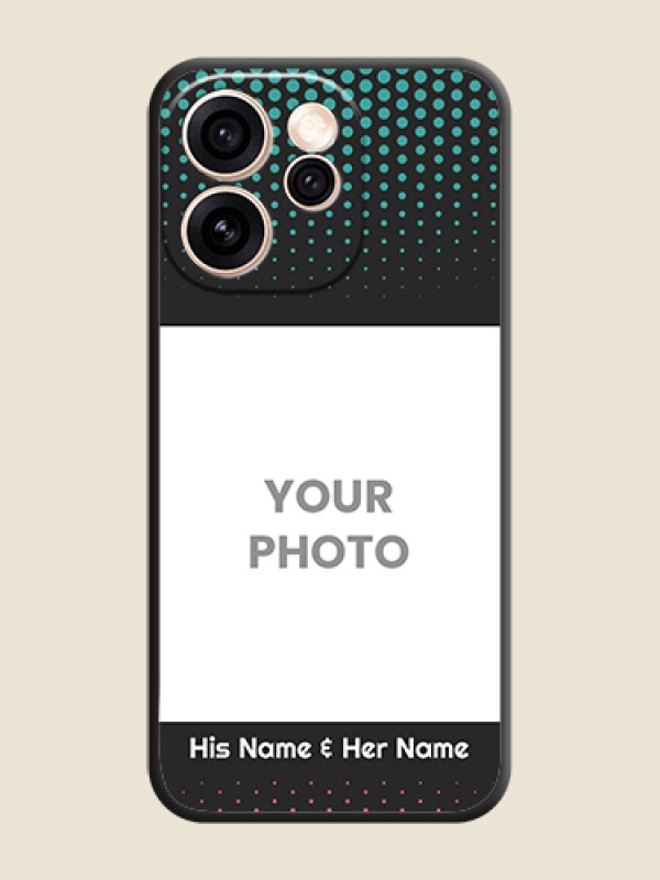 Custom Faded Dots with Grunge Photo Frame and Text On Space Black Custom Soft Matte Mobile Back Cover - Oppo Reno 15 Pro Mini 5G - alternate view