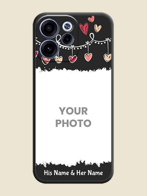 Custom Pink Love Hangings with Name On Space Black Custom Soft Matte Mobile Back Cover - Oppo Reno 15C 5G - alternate view