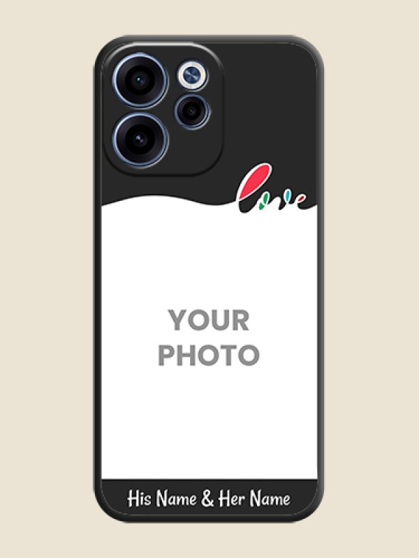Custom Fall in Love Pattern with Picture on Photo On Space Black Custom Soft Matte Mobile Back Cover - Oppo Reno 15C 5G - alternate view