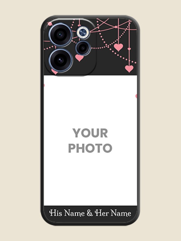 Custom Pink Love Hangings with Text On Space Black Custom Soft Matte Mobile Back Cover - Oppo Reno 15C 5G - alternate view