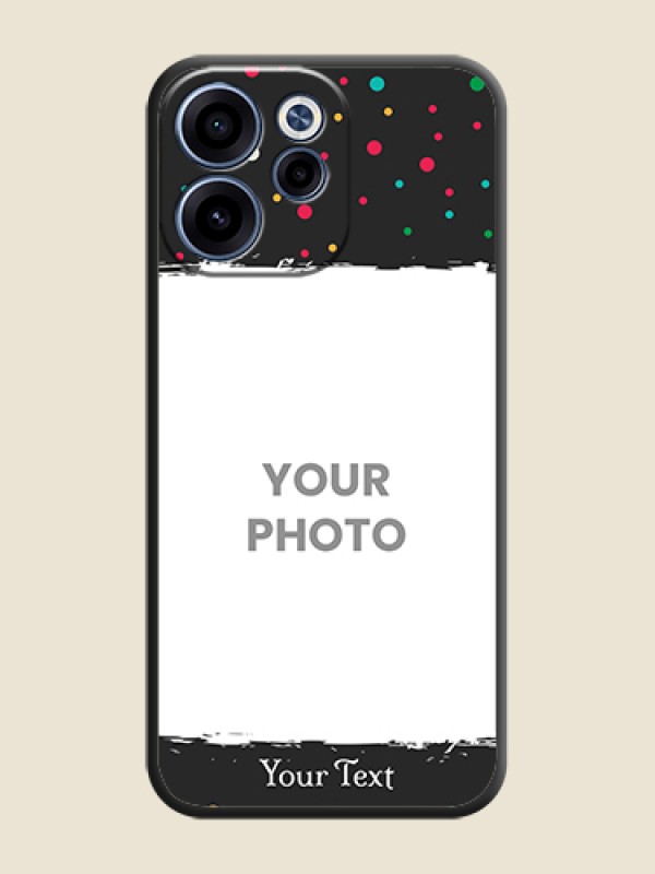 Custom Multicolor Dotted Pattern with Text On Space Black Custom Soft Matte Mobile Back Cover - Oppo Reno 15C 5G - alternate view
