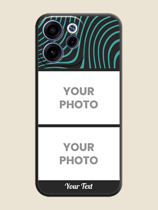 Custom Wave Pattern with 2 Image Holder On Space Black Custom Soft Matte Mobile Back Cover - Oppo Reno 15C 5G - alternate view
