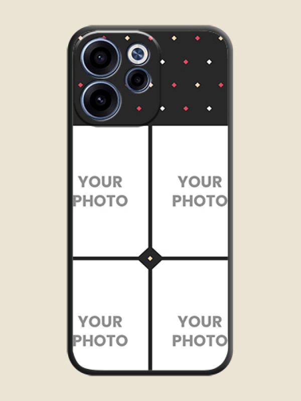 Custom Multicolor Dotted Pattern with 4 Image Holder On Space Black Custom Soft Matte Mobile Back Cover - Oppo Reno 15C 5G - alternate view