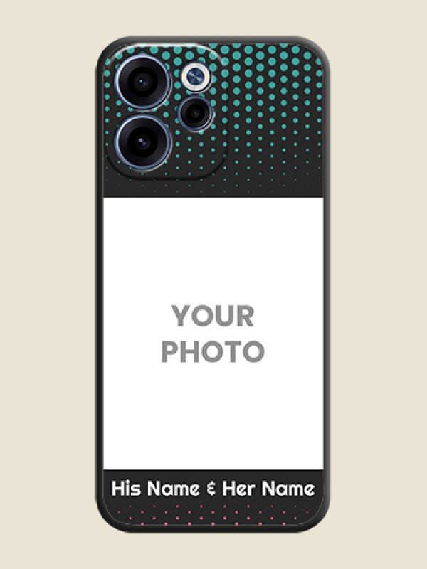 Custom Faded Dots with Grunge Photo Frame and Text On Space Black Custom Soft Matte Mobile Back Cover - Oppo Reno 15C 5G - alternate view