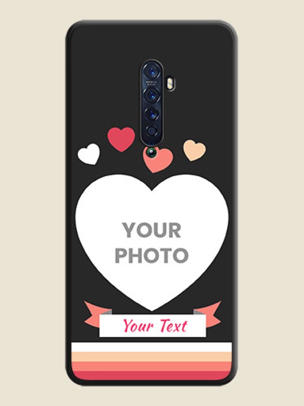 Custom Love Shaped Photo with Colorful Stripes on Personalised Space Black Soft Matte Cases - Oppo Reno 2 - alternate view