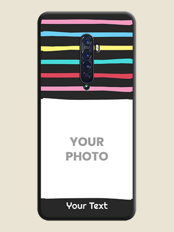 Custom Multicolor Lines with Image on Space Black Personalized Soft Matte Phone Covers - Oppo Reno 2 - alternate view