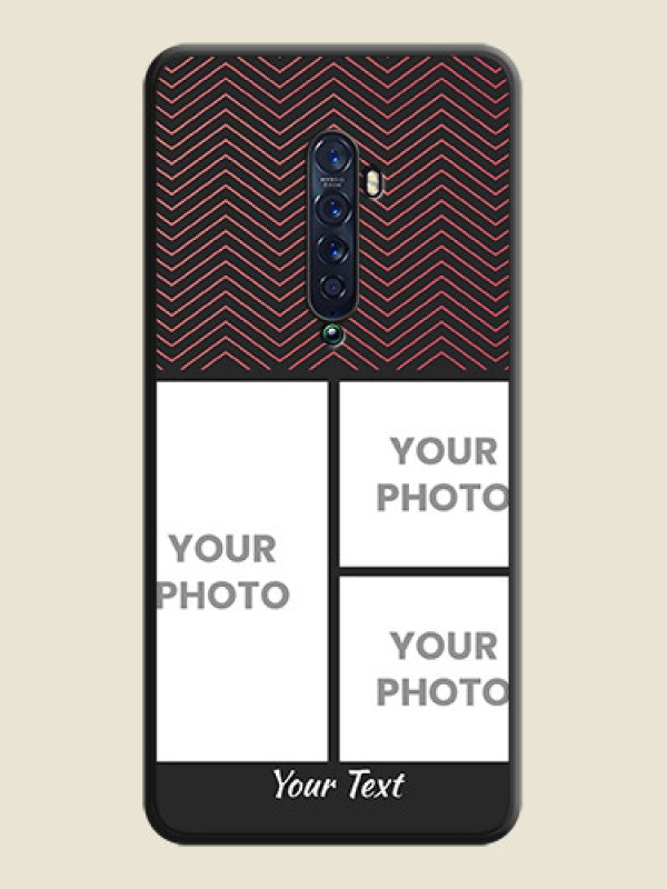 Custom Wave Pattern with 3 Image Holder on Space Black Custom Soft Matte Back Cover - Oppo Reno 2 - alternate view