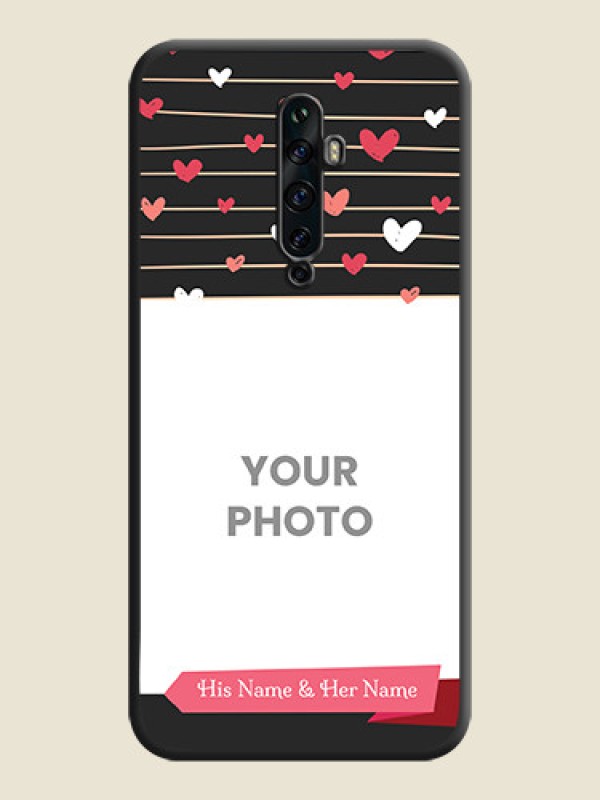 Custom Love Pattern with Name on Pink Ribbon  - Photo on Space Black Soft Matte Back Cover - Oppo Reno 2F - alternate view