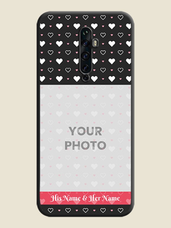 Custom White Color Love Symbols with Text Design - Photo on Space Black Soft Matte Phone Cover - Oppo Reno 2F - alternate view