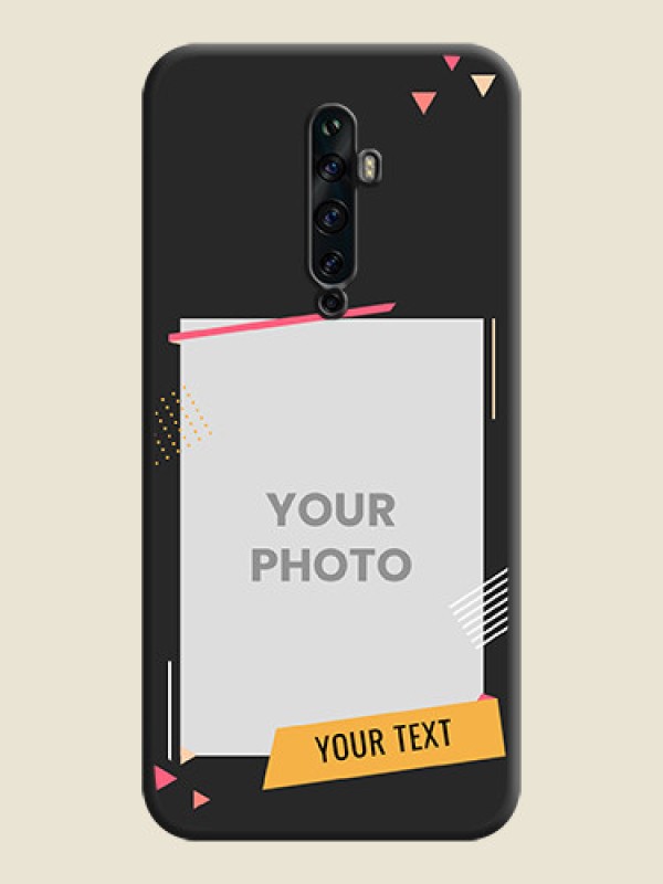 Custom Photo Frame with Triangle Small Dots - Photo on Space Black Soft Matte Back Cover - Oppo Reno 2F - alternate view